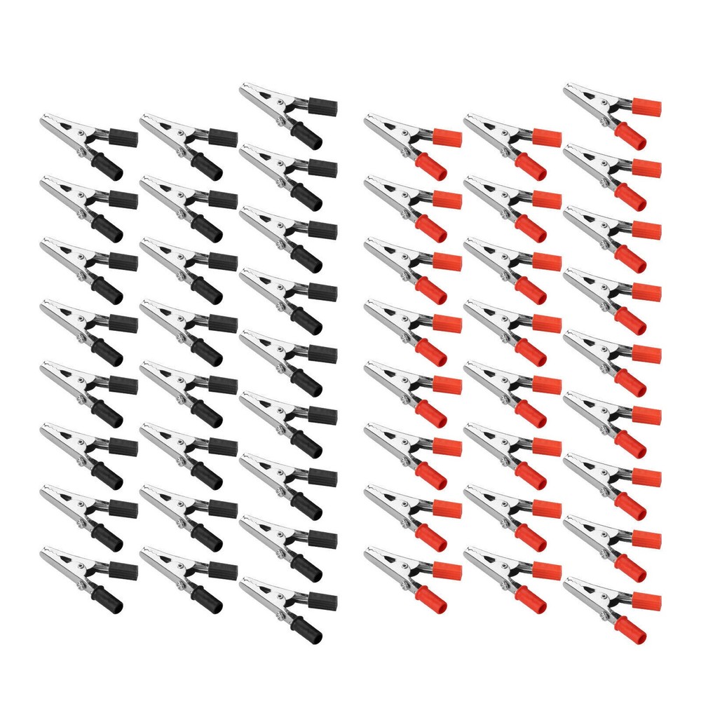 50Pcs Mutilfunction Electrical Test Clamps Metal Alligator Clips Plastic Handle