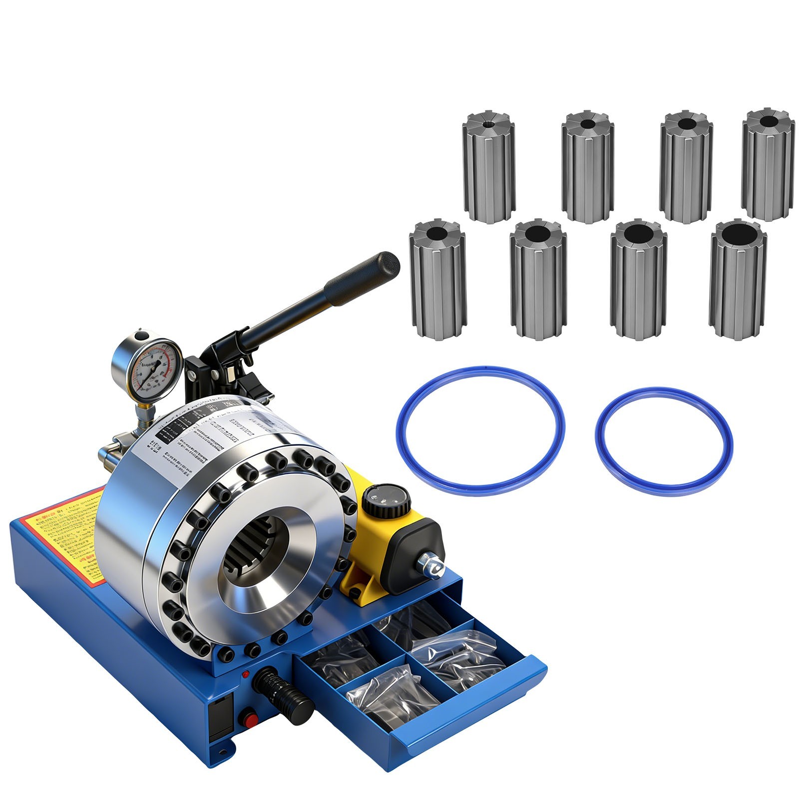 Hydraulic Hose Crimper Pipe Clamping Machine With 8 Sets Dies 10mm-30mm 5600KN