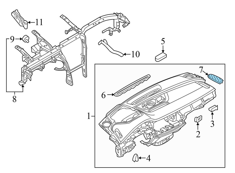 2016-2020 AUDI Q7 - LEFT Upper DASH Defrost VENT 4M1819793