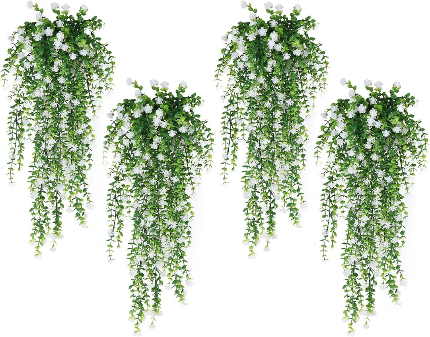 3pc Artificial Fern Plant Fake Eucalyptus Leaf Hanging Flower Vine Home Decor