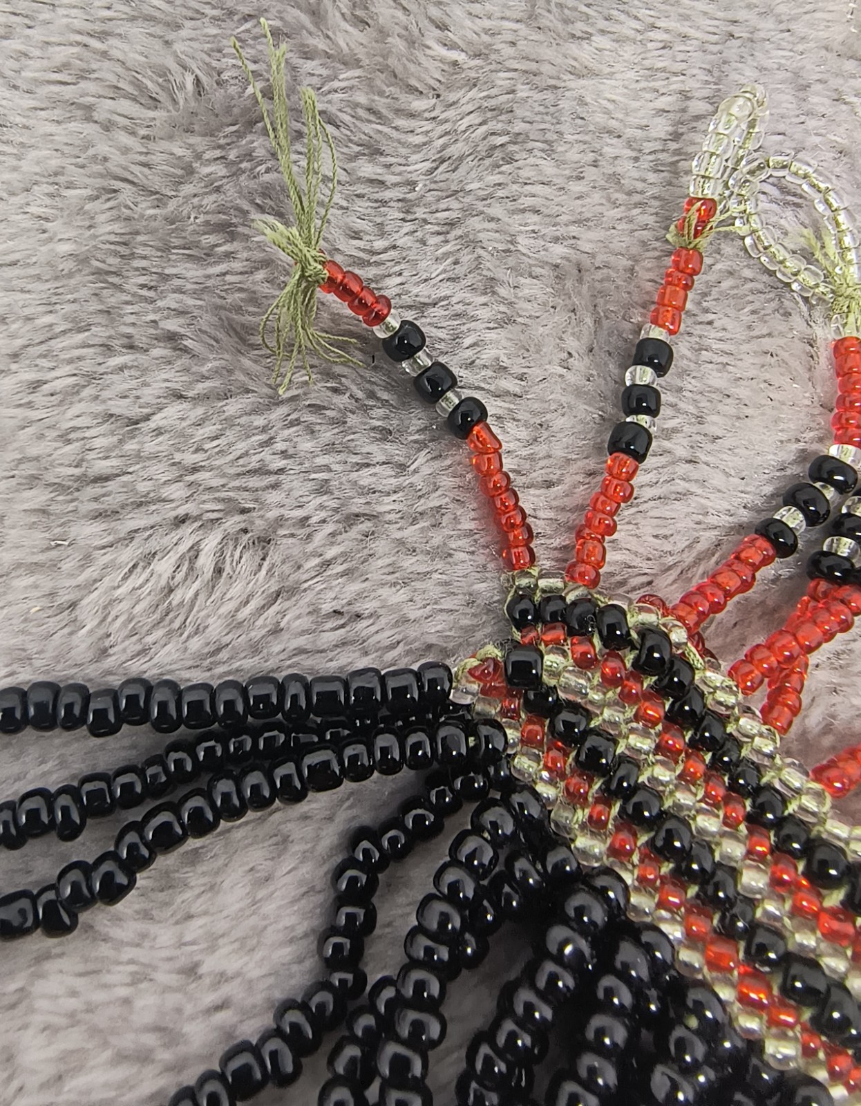 Modern Vintage Philippine Filipino Mindanao T'Boli Beaded Bib Necklace