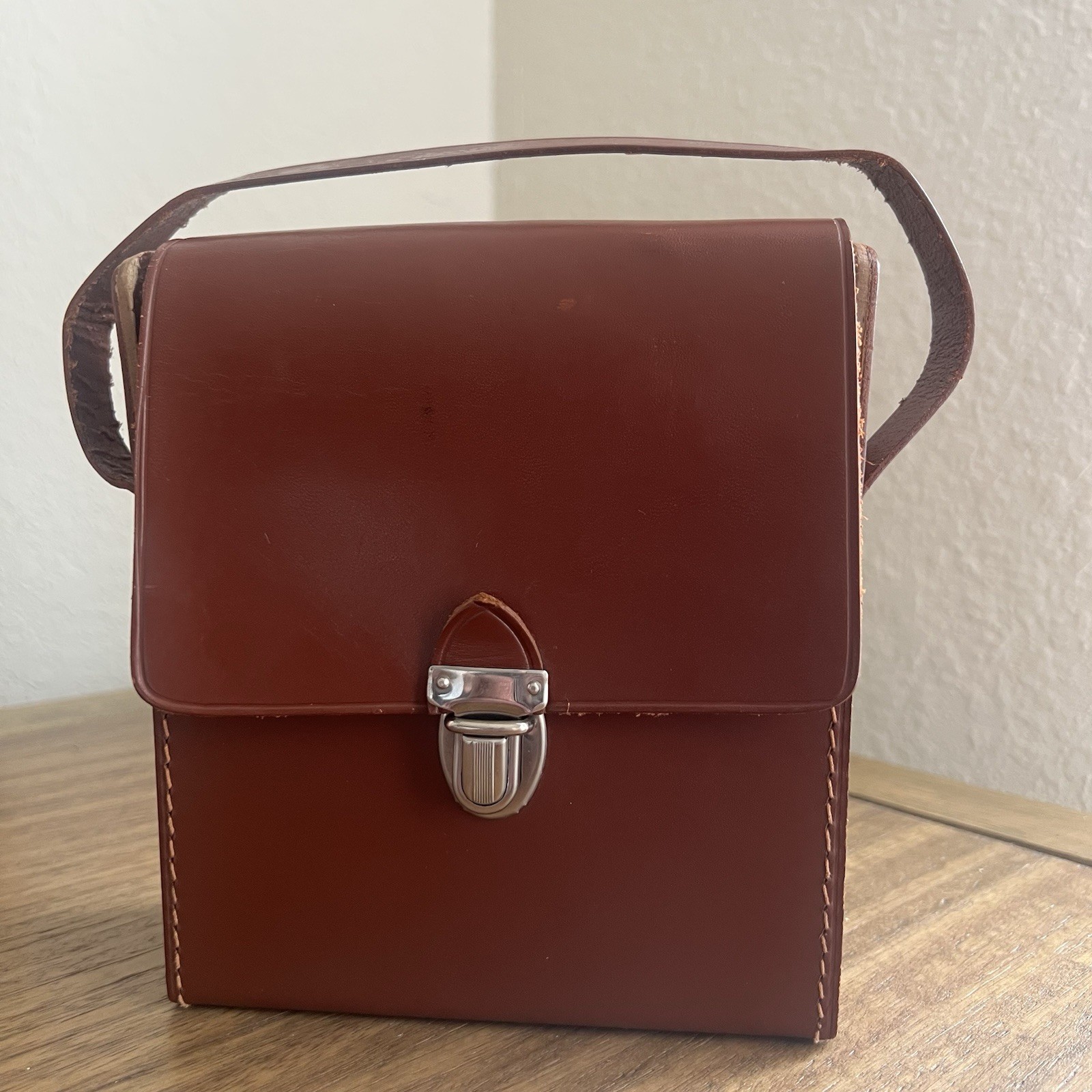 Vintage Enger Kress Leather Travel Bar Set  MCM Mad Men Era  Bourbon & Scotch