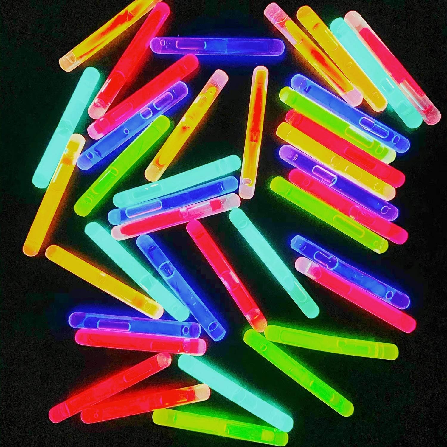 100-Pack Mini Glow Sticks – Assorted Colors, Bulk Glow-in-the-Dark for Easter, F