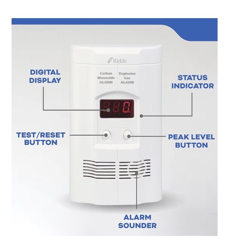 Kidde Carbon Monoxide Detector, Propane, Natural, Methane, & Explosive