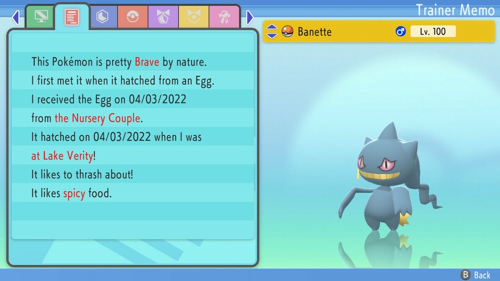 Shiny Banette 6IVs Pokemon BDSP