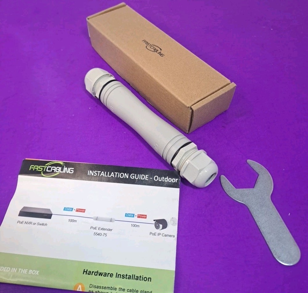 FASTCABLING Waterproof Direct Burial PoE Extender for IP Camera, Ethernet...