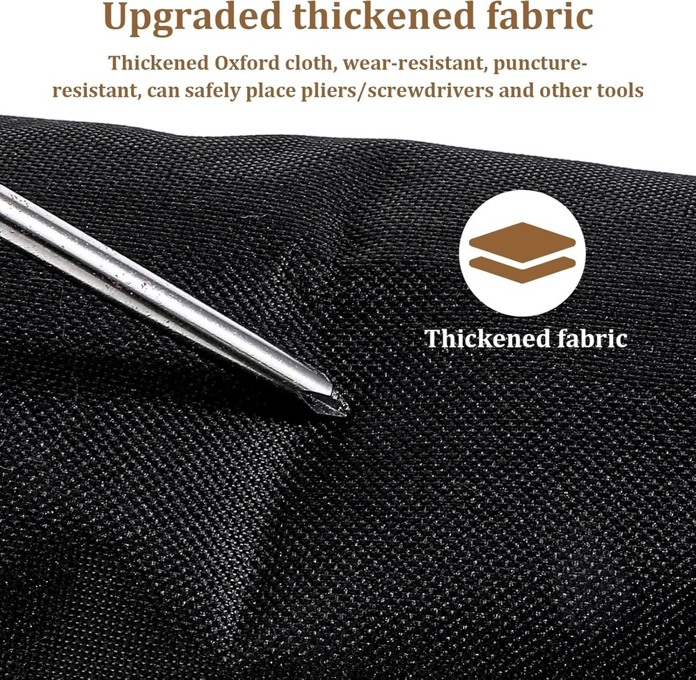 2 Pack Canvas Tool Pouch with Zipper, Bag, Multi-Purpose Black