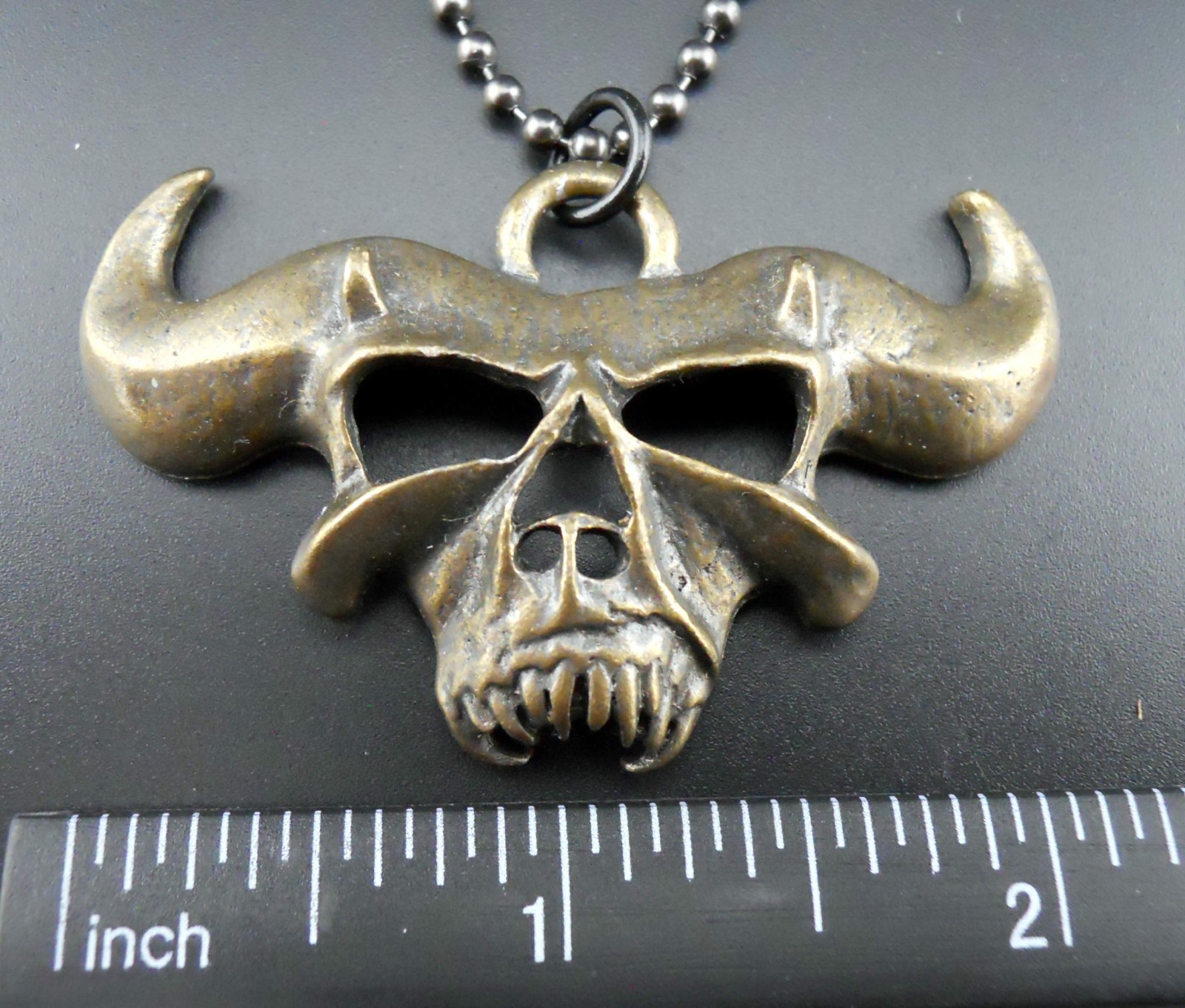 Danzig Necklace New Skull Pendant Rare Antique Gold/Bronze Finish