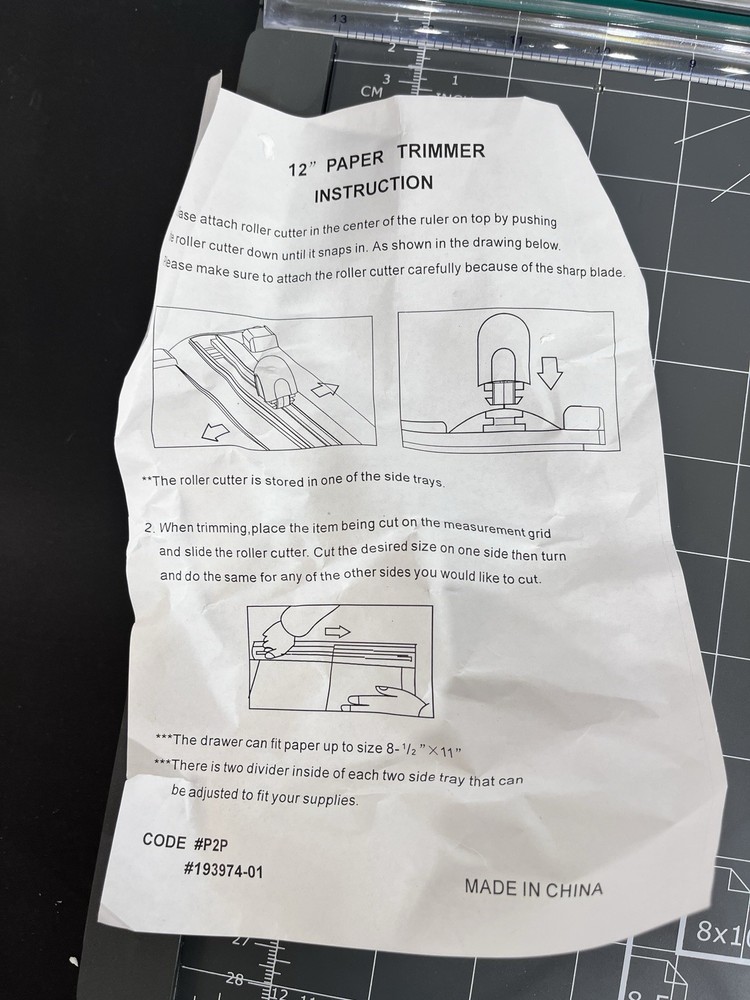 12" Paper Trimmer New Unbranded