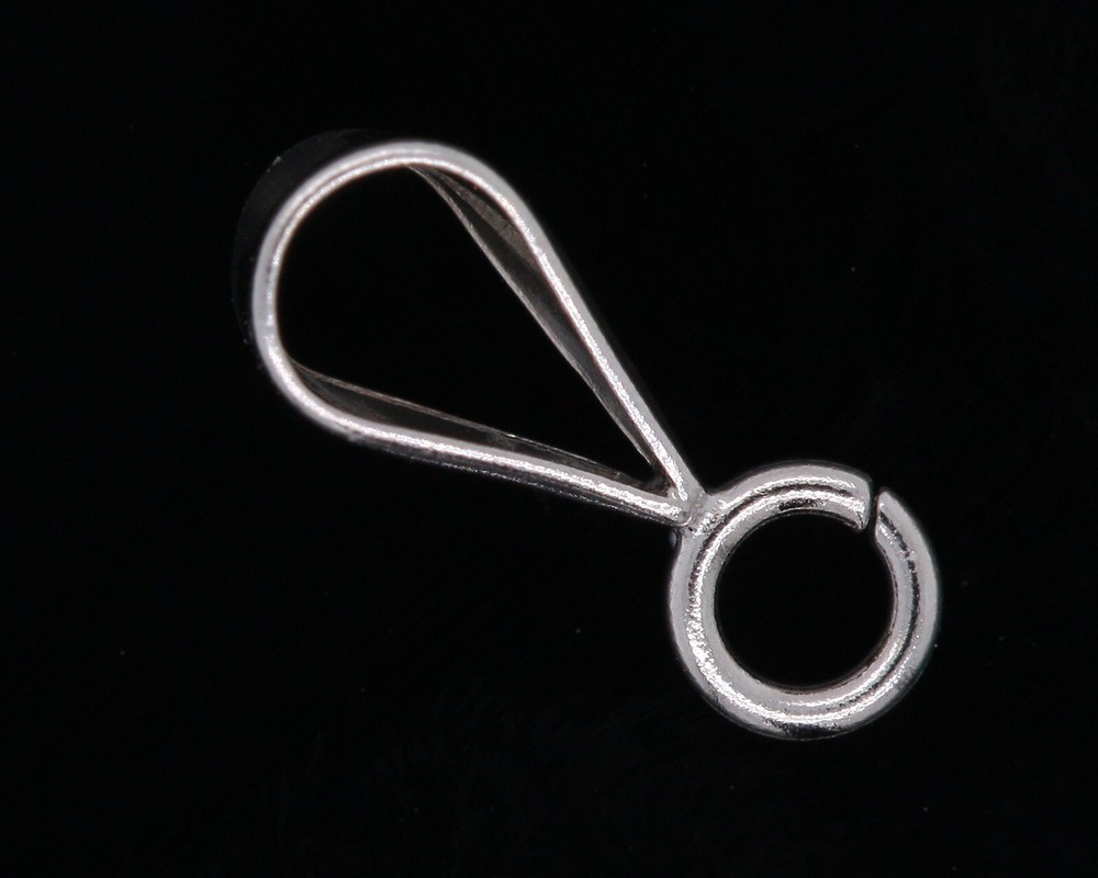 Sterling Silver Smooth Bail Bale With Open Ring Easy Fitting Pendants / Charm