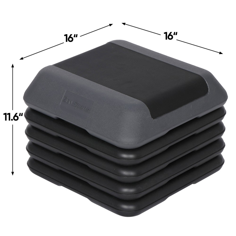 16" Adjustable Aerobic Stepper Exercise Workout Step Platform with 4 Risers