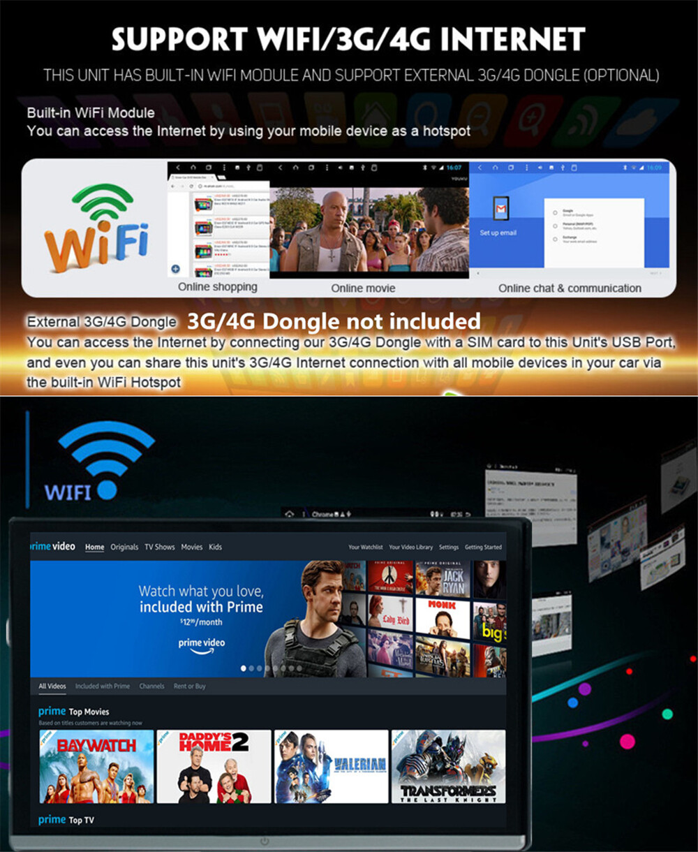 Android 11 Headrest Monitor WIFI Car TV Player Bluetooth Rear Seat Entertainment