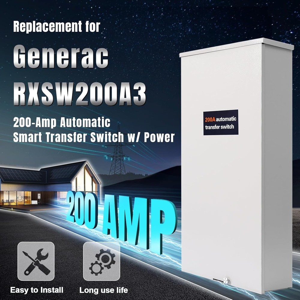 200 Amp Automatic Transfer Switch Replacement for Generac Rxsw200A3 W/Power