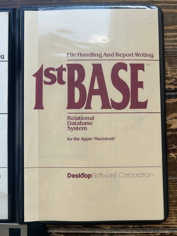 Vintage 1st BASE Relational Database System for Apple Macintosh Software