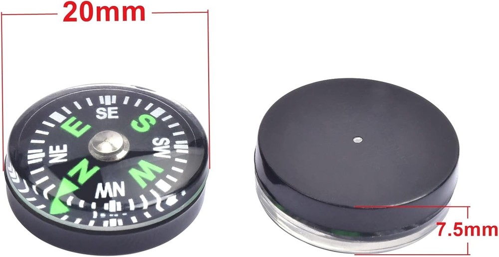 20 Mini Oil Filled Button Compass 20mm
