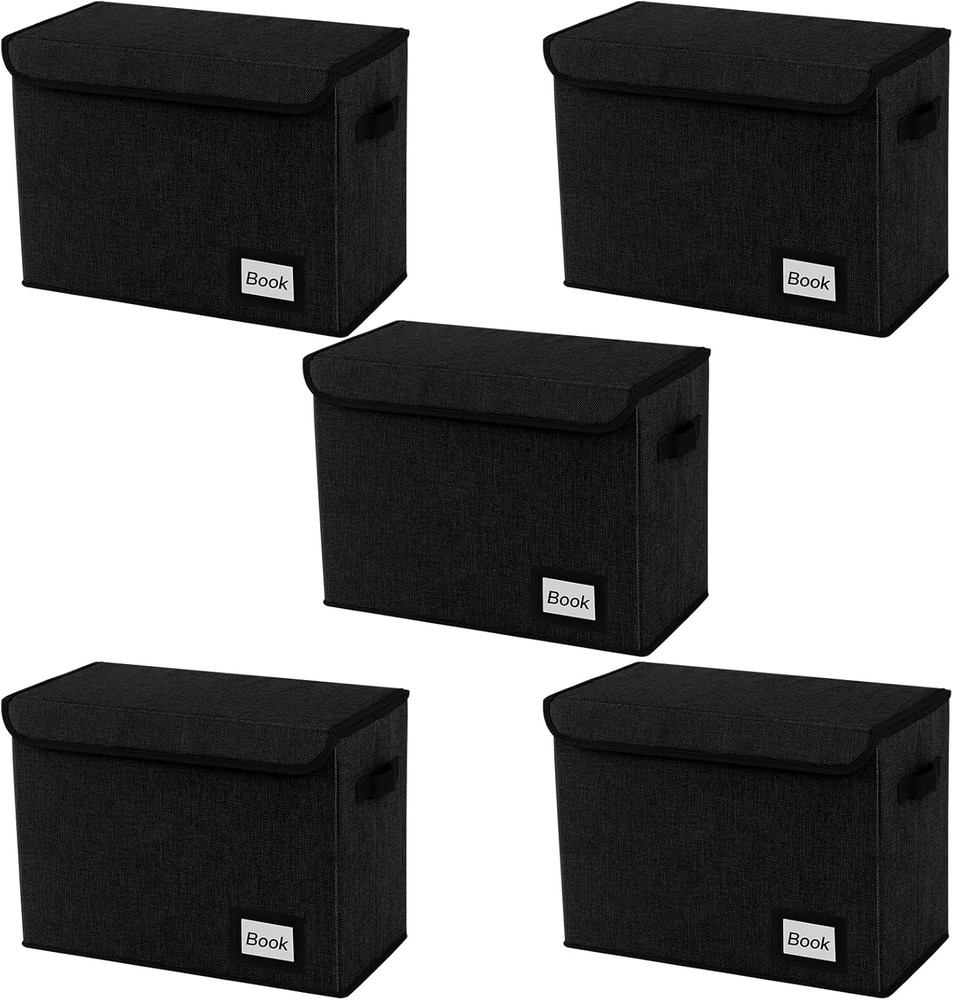 5 Pack Comic Book Storage Boxes, 15.8" X 7.8" X 11.8", Collapsible Comic Short B