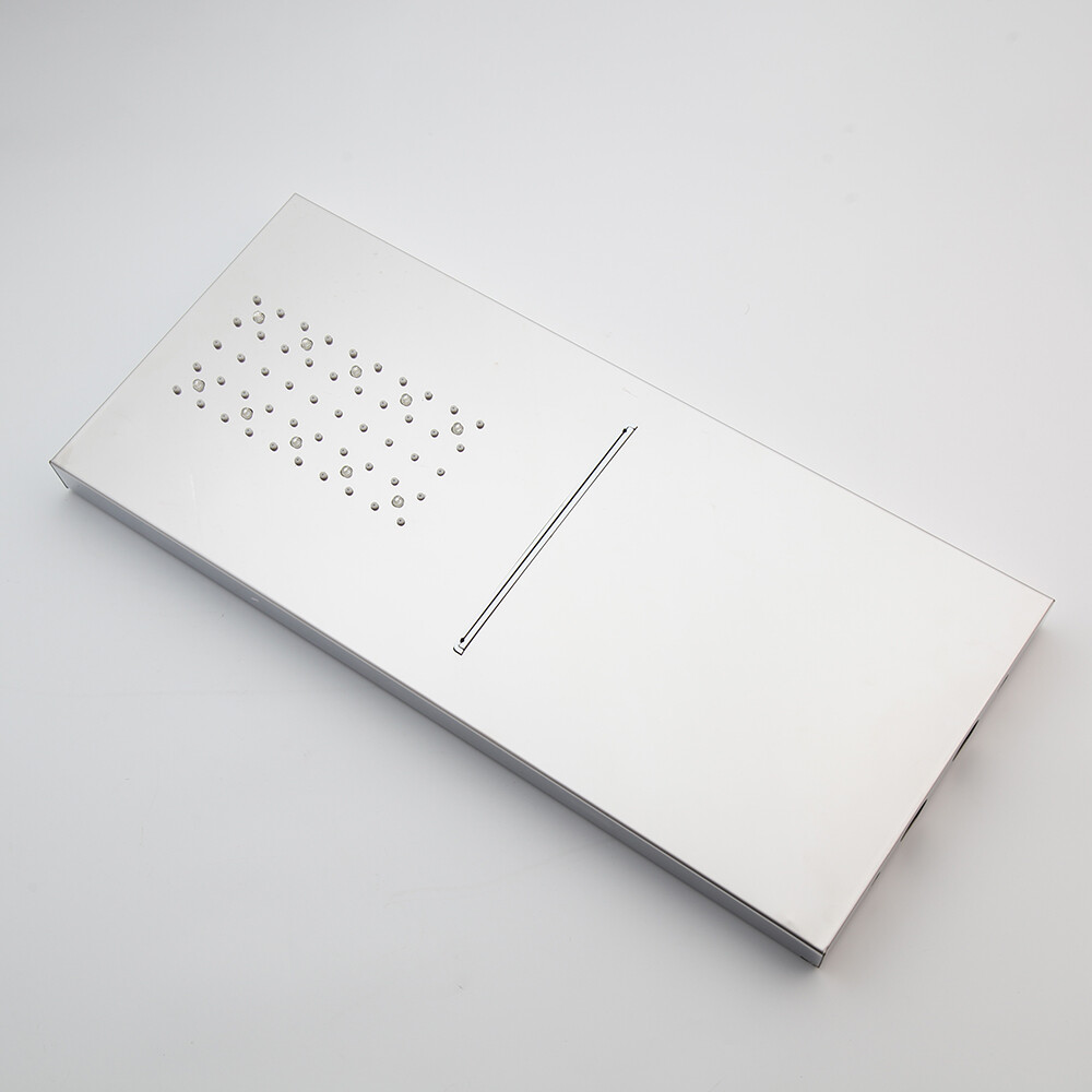 Rainfall/Waterfall 22" Chrome LED Shower Heads Rectangular Wall Mount Mixer Taps