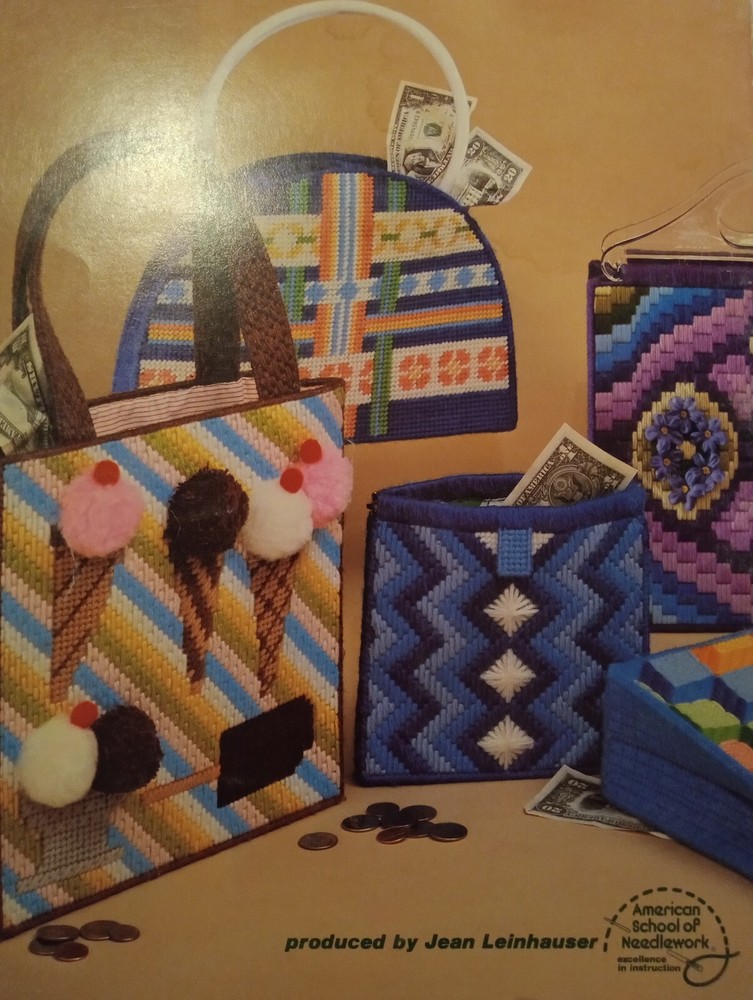 Vintage Plastic Canvas Bags Purse Patterns Plastic Canvas Pattern
