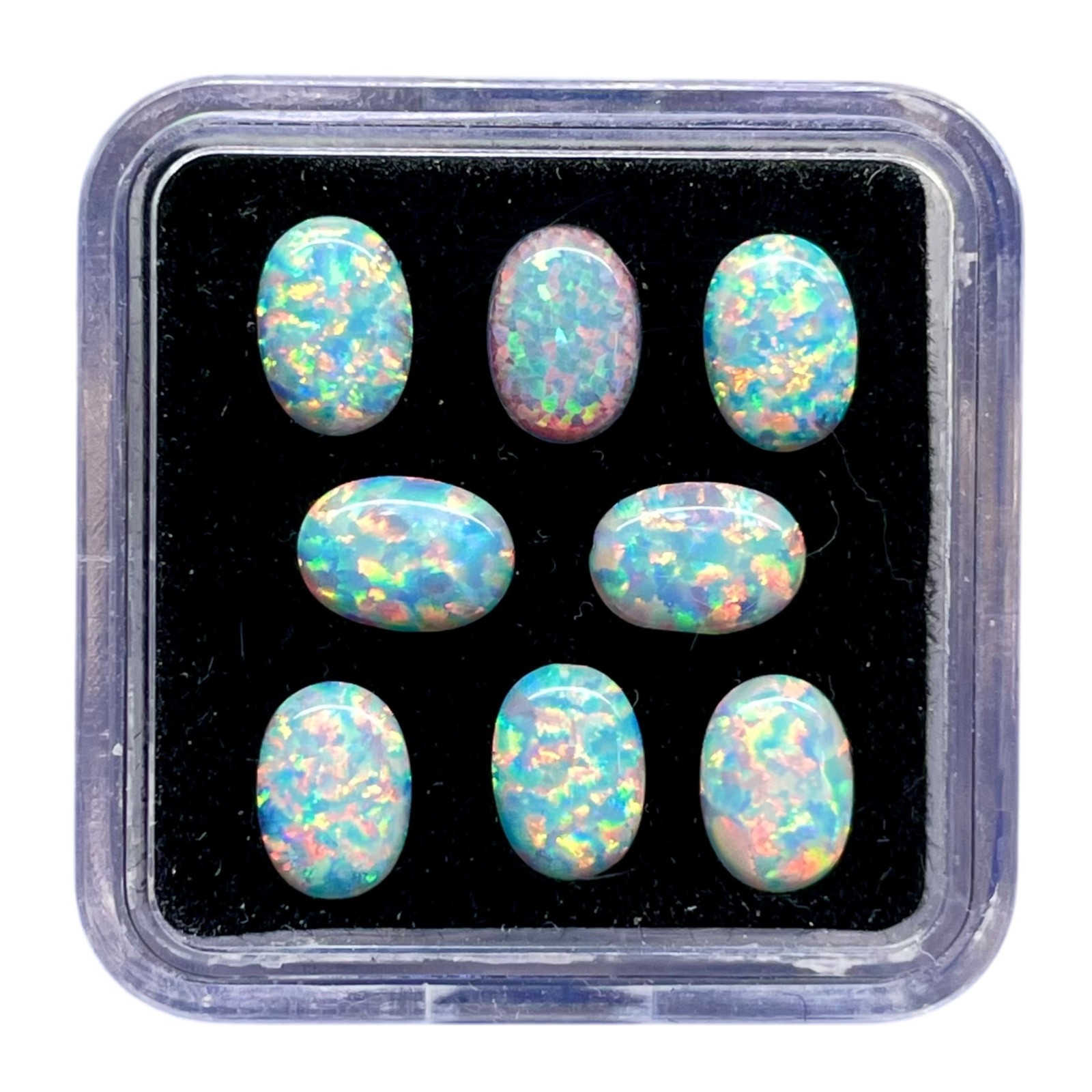8 Pcs Australian Opal 7x5mm Oval Cabochon AAA Quality Lab Created Gemstone Lot
