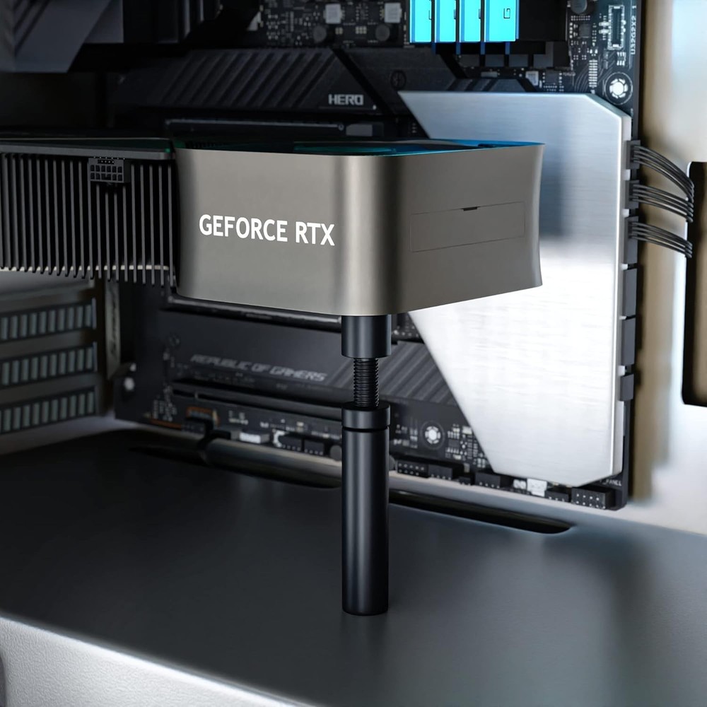 Tool-Free GPU Support Bracket - All-Aluminum Design (74-120mm Compatibility)