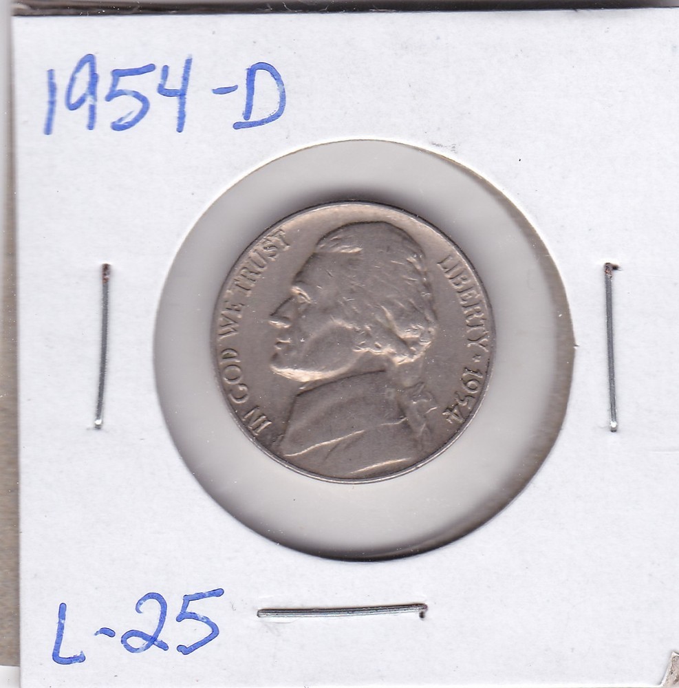 1954-D Jefferson Nickel L25