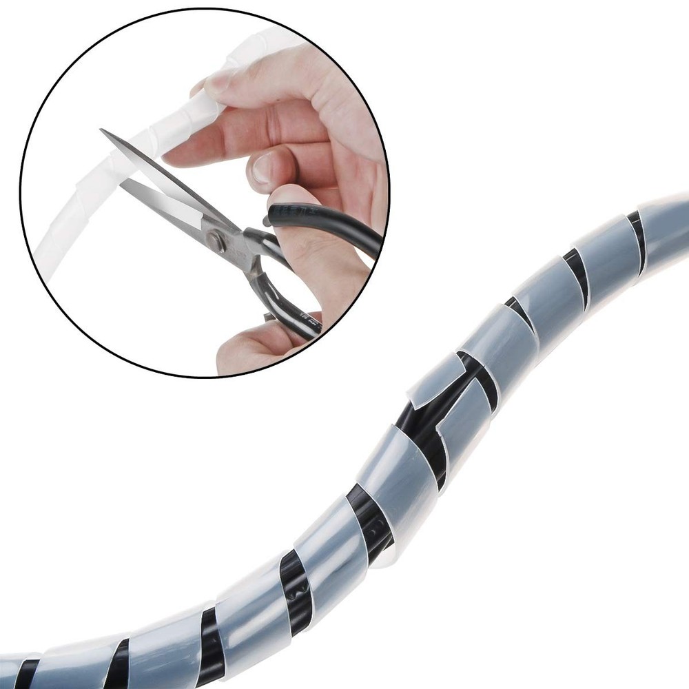 65FT 4mm(Wrapping Range:1.5mm-10mm) Clear Spiral Cable Wrap Cord for Computer...