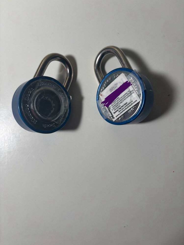 2 Blue Combination MASTER Padlocks: Hardened Steel/Security