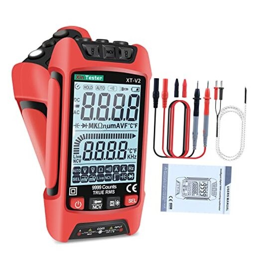 Digital Multimeter, 9999 Counts TRMS Auto-Ranging Voltmeter, Accurately FS2202