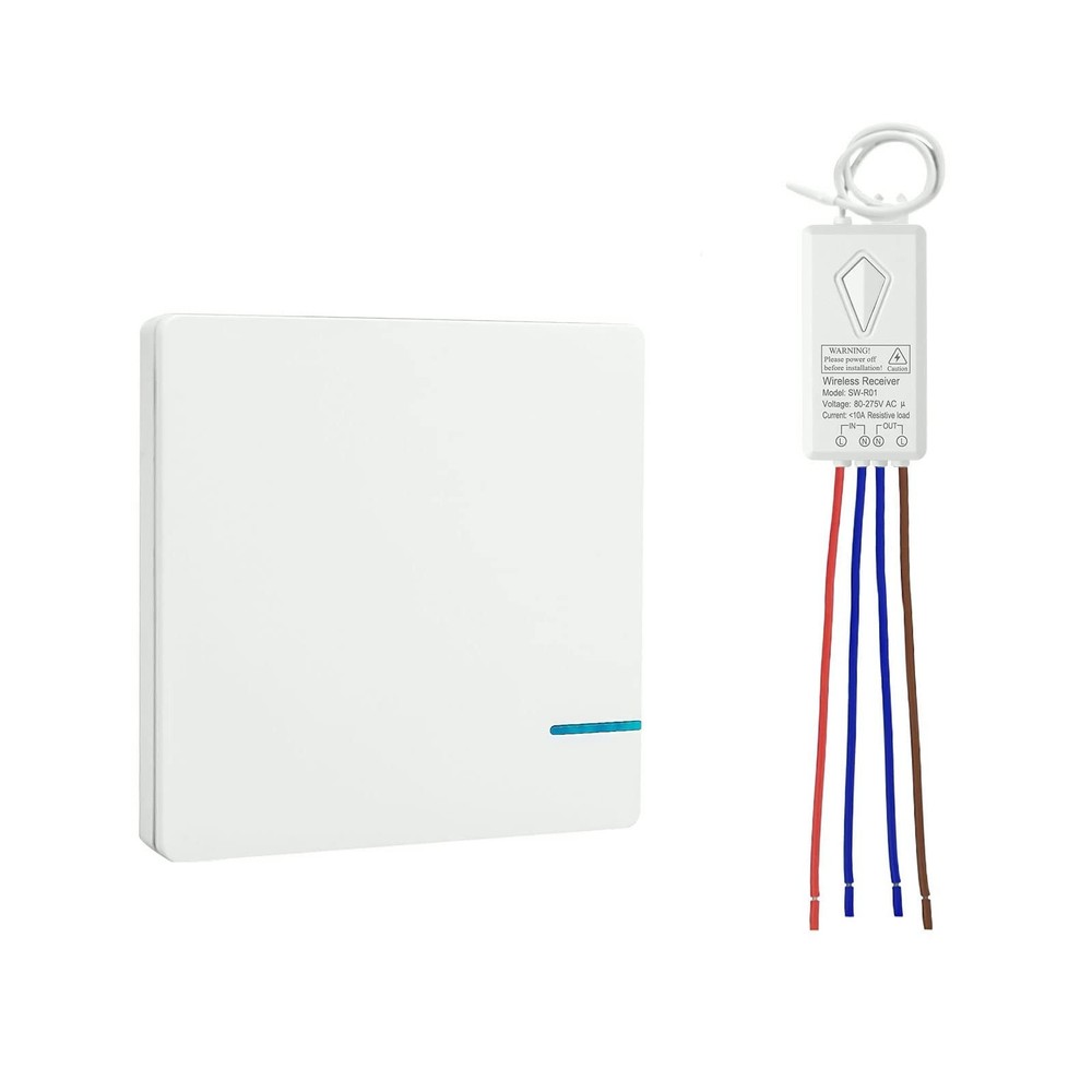 Thinkbee Wireless Light Switch Kit, Remote Wall Switch with Mini Receiver, IP...