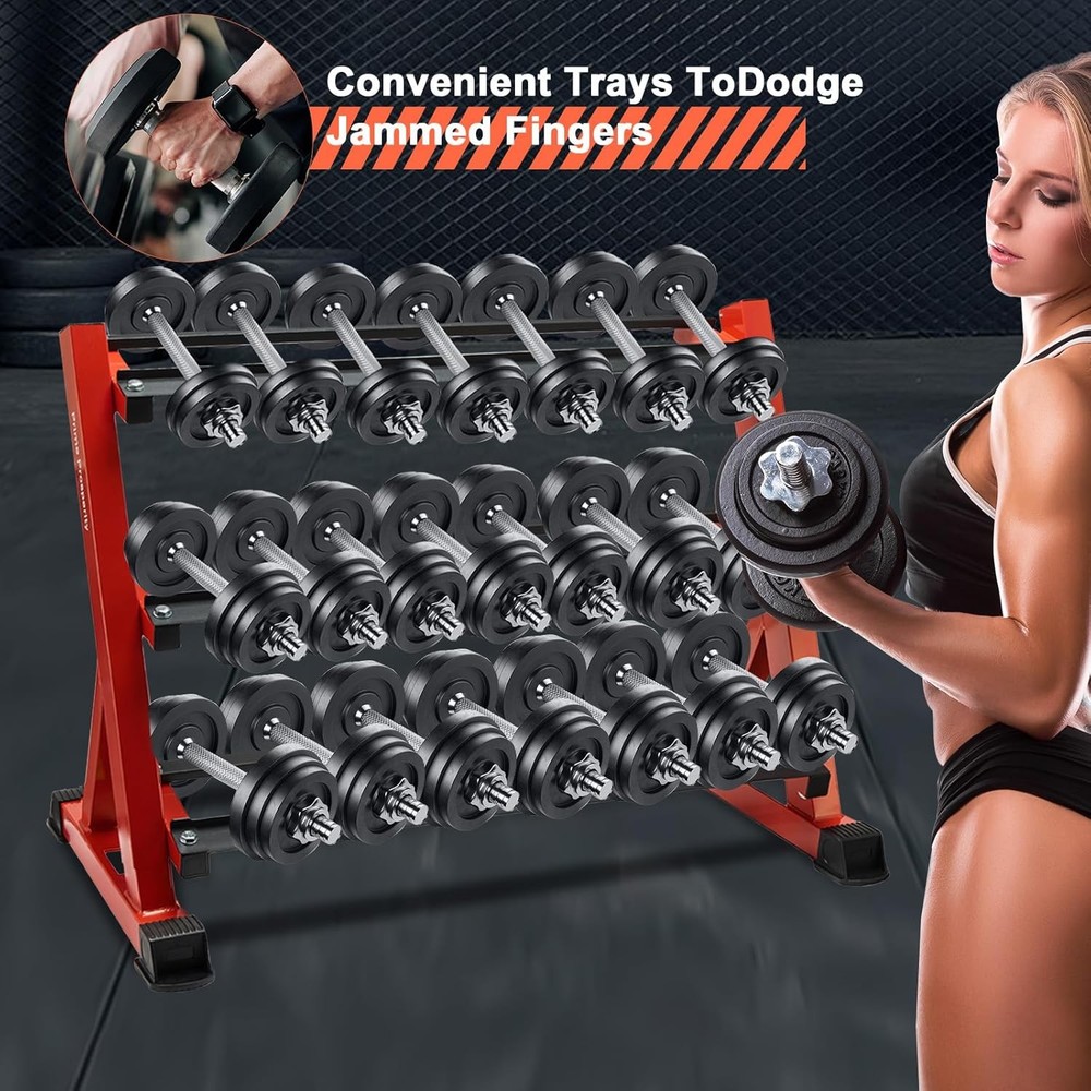 Dumbbell Rack 3 Tier Storage Stand Heavy Duty