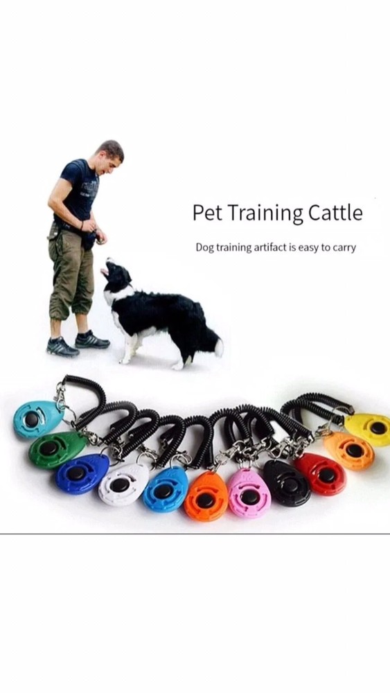 Puppy Dog Pet Training Clicker With Wrist Strap Obedience Training Tool 2 Pc