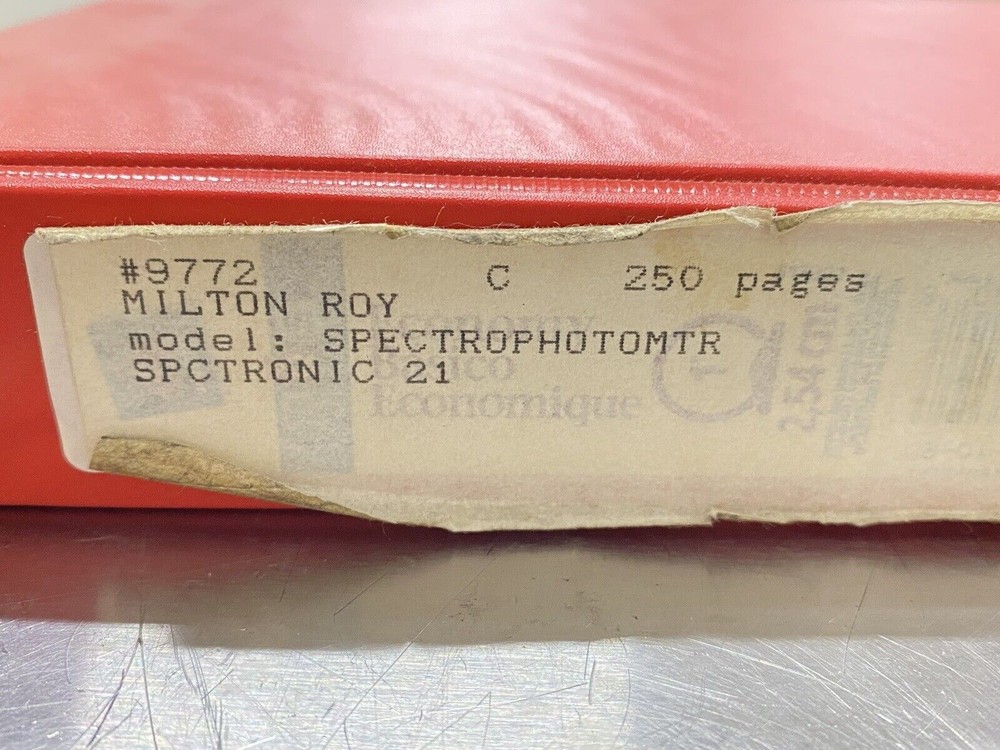 Milton Roy Spectronic 21 Spectrophotometer - Users Guide / Service Manual