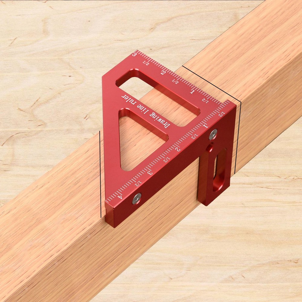 Imperial 3D Multi Angle Measuring Ruler, High Precision 45/90 Degree Woodwork...