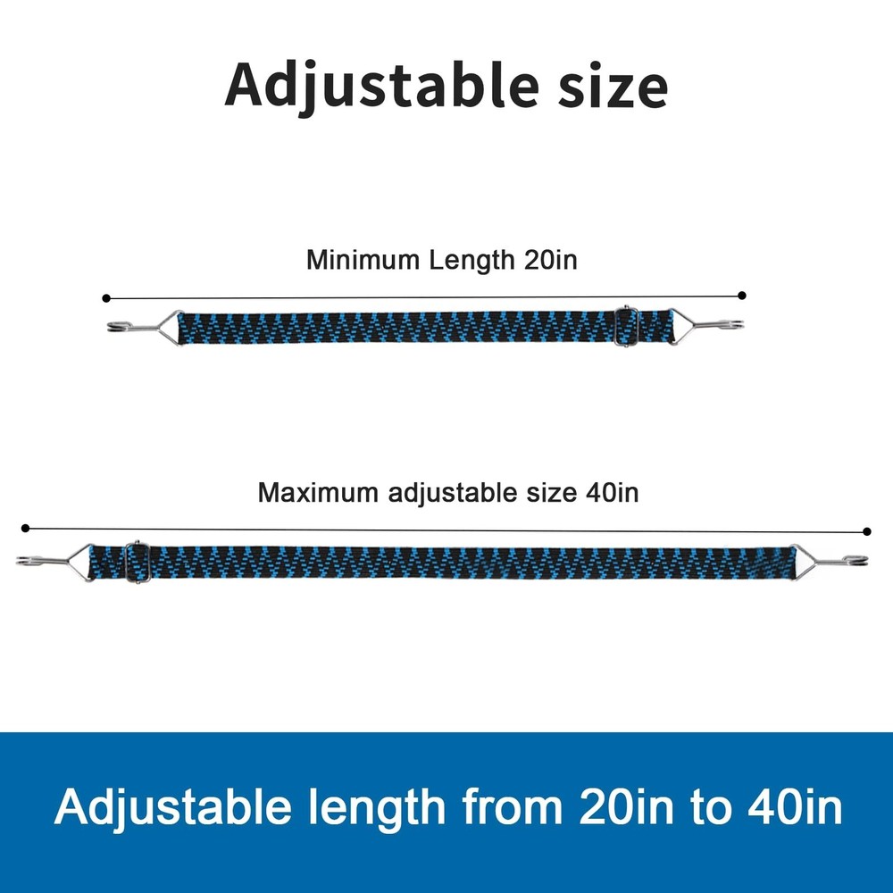 Adjustable Bungee Cords, Bungee Cords with Hooks Heavy Duty, Flat High Elasti...