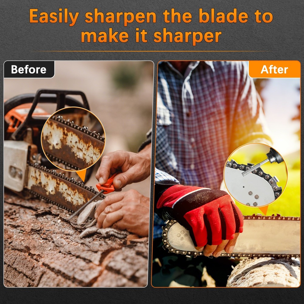 Chainsaw Sharpener with Box [18pcs] - Chainsaw Sharpening - [Silver- 5/32 Inch]