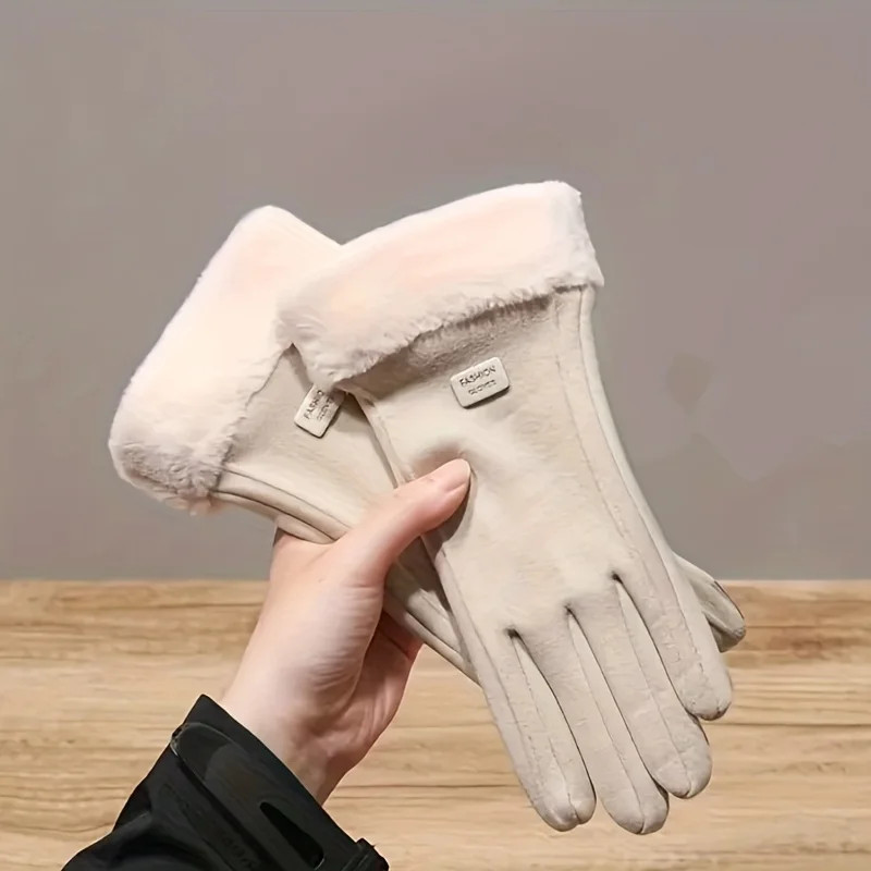 Warm Touchscreen Gloves Plush Lined Thick Outdoor Leisure