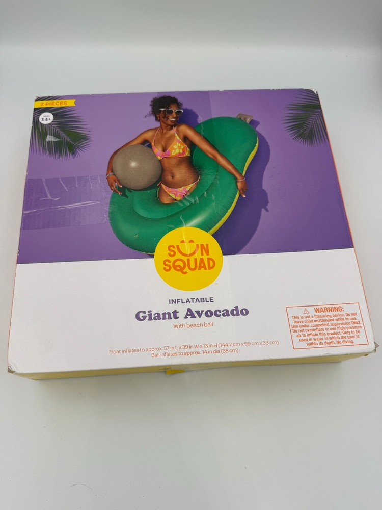 Sun Squad, Inflatable Giant Avocado With Beach Ball ￼