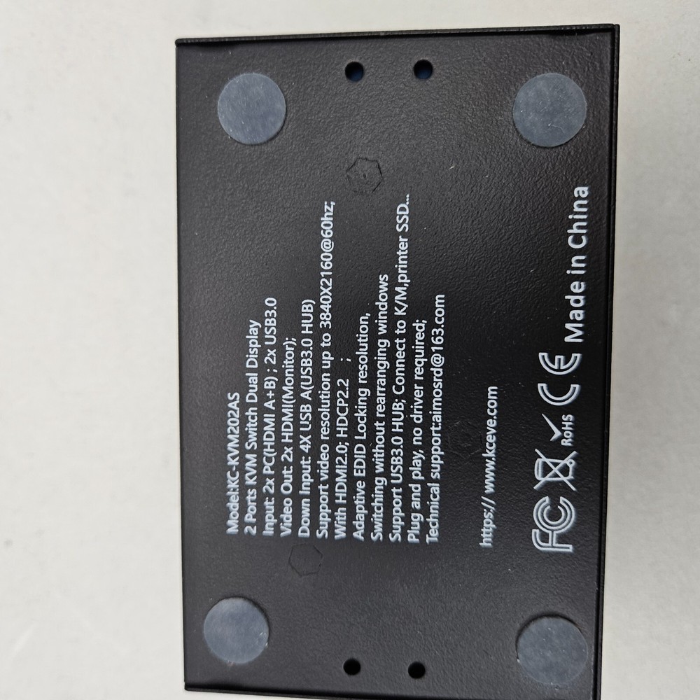 KVM Switch 2 Computer 2 Monitors HDMI USB 3.0 4K@60Hz HD Res w/ EDID Function