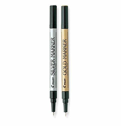 Pilot Gold and Silver Metallic Permanent Paint Markers, Extra Fine Point, 2/Pack