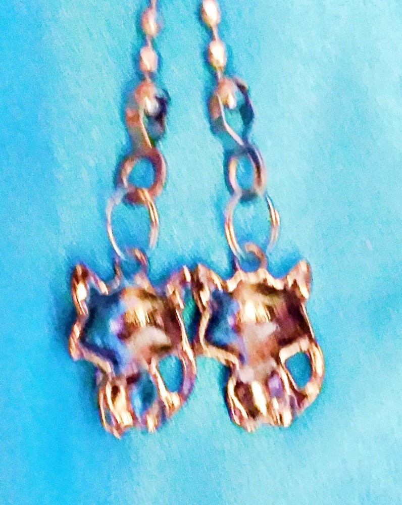 Set of Two ~ Mini Black CAT Pink Heart ~ Ceiling Fan Pulls