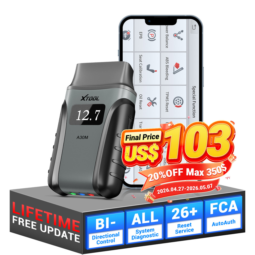 2026 XTOOL A30M V2.0 Bluetooth Diagnostic Tool OBD2 Scanner All System 26+Resets