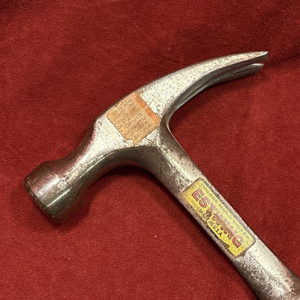 Vintage ESTWING Hammer With Stacked Leather Handle