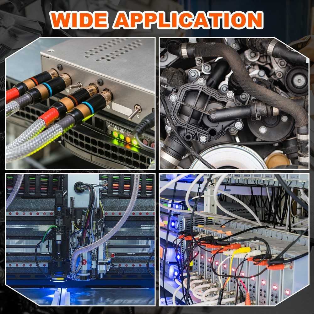 Wire Split Braided Cable Management Sleeve, Orange (5/16" - 20 Feet)