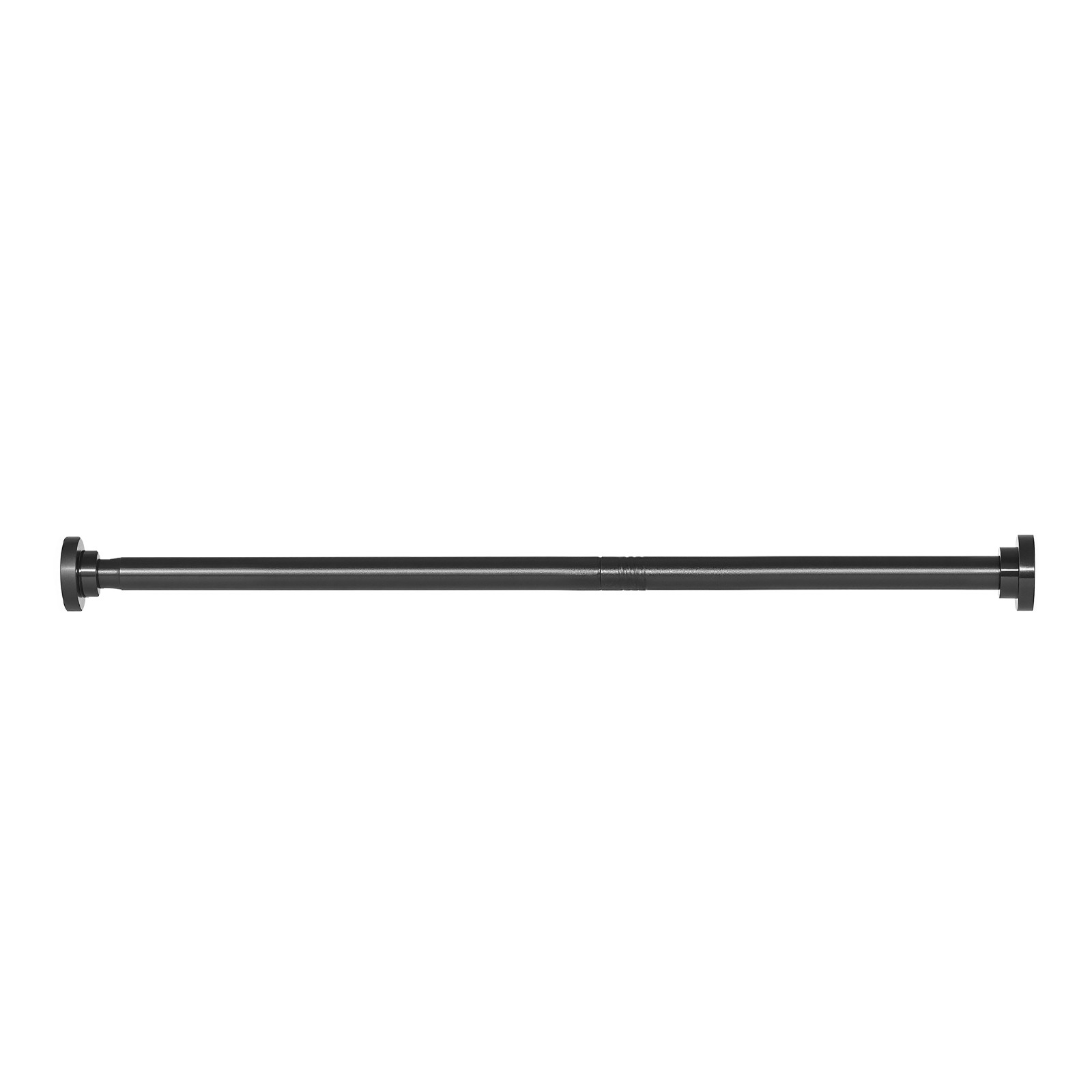 Uimoso Adjustable Tension Shower Rod 28-76 in Stainless Steel, Black Finish