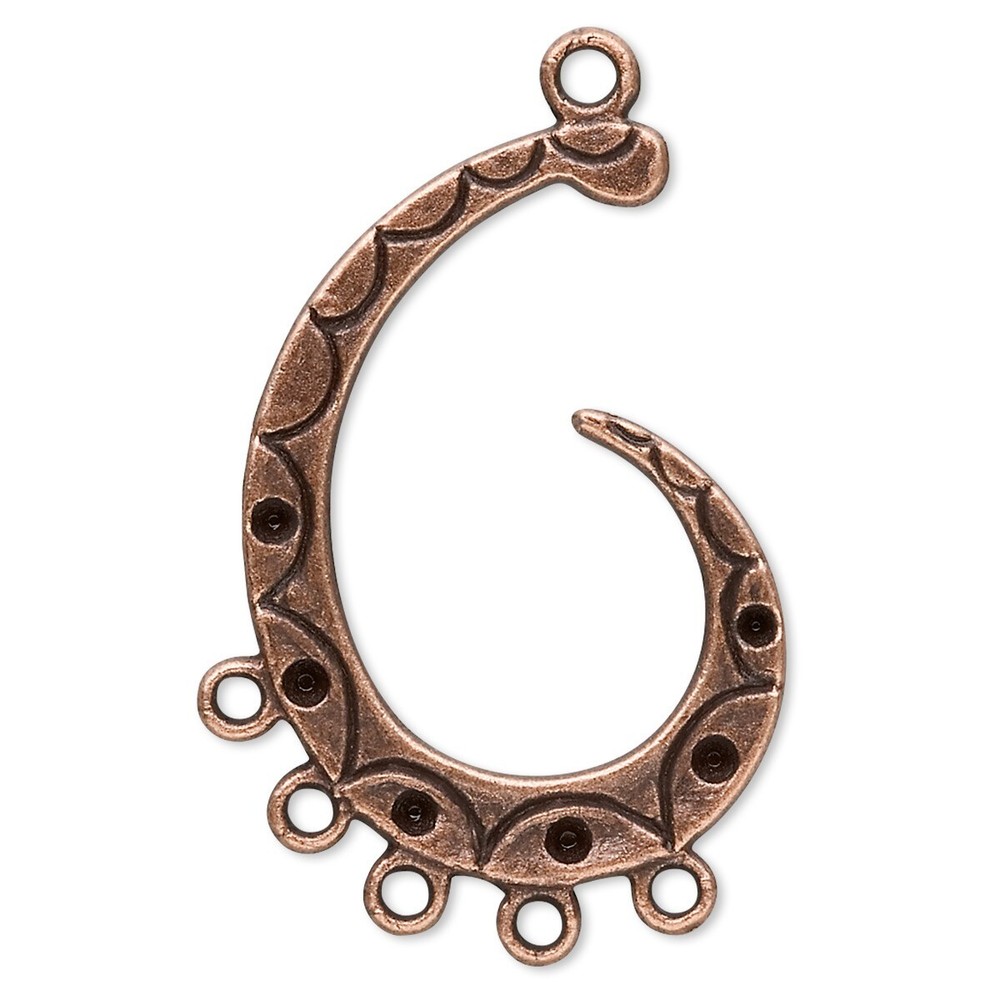 Antiqued Copper Modern Art Hook Loop Earring Findings 2 pcs