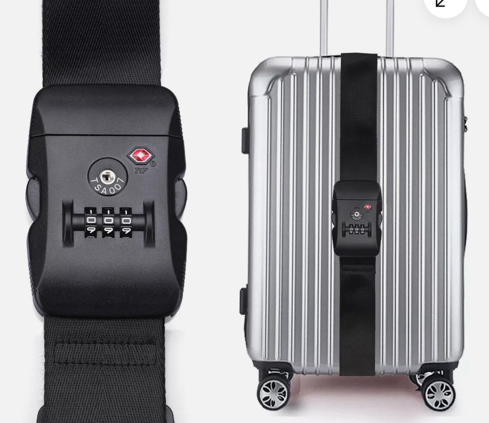 NEW 2 TSA LUGGAGE SUITCASE Nylon StrapS & 3 LOCK BUNDLE