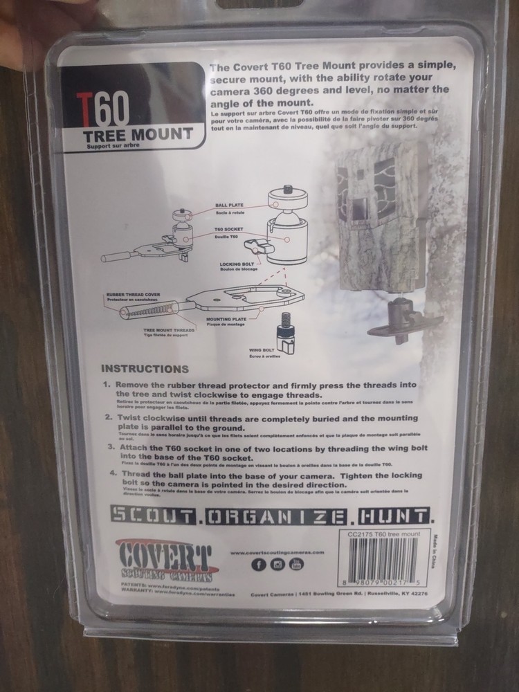 COVERT SCOUTING CAMERAS T60 Camera Mount (2 Pack), (CC2175) NEW SEALED