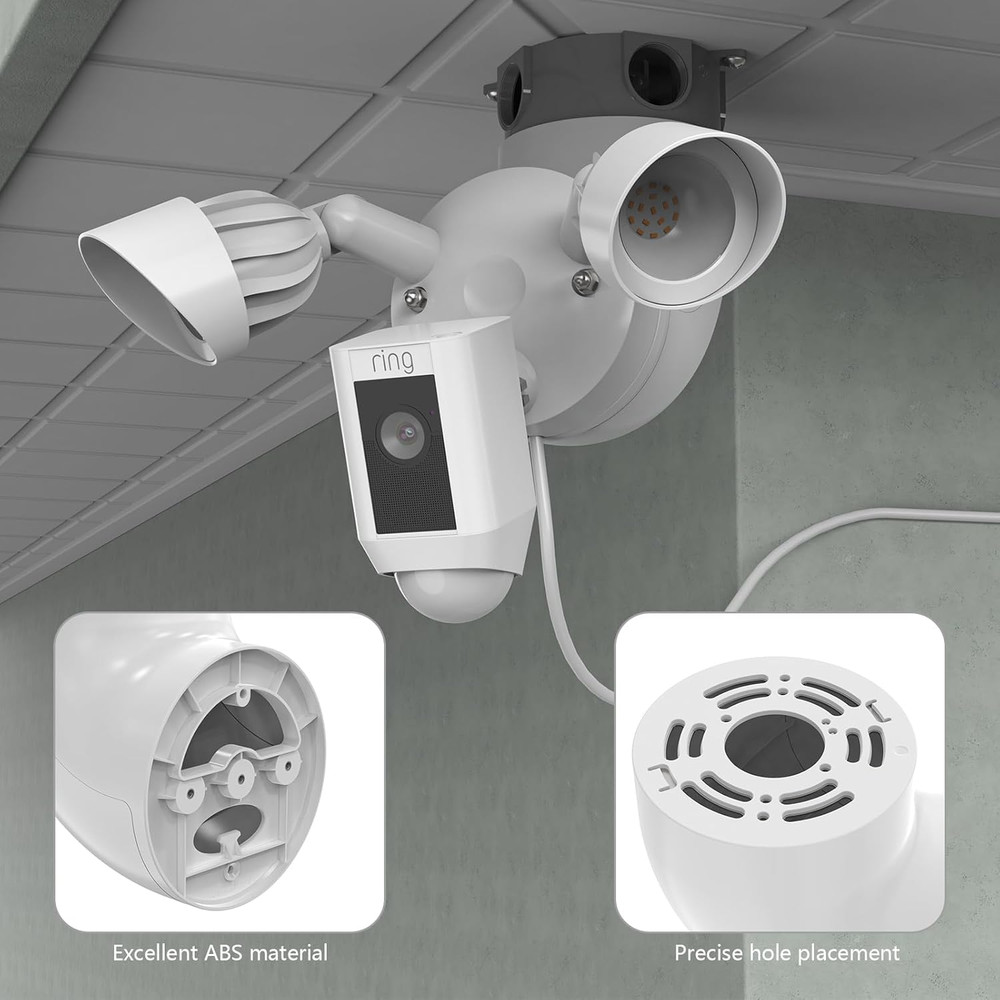Outdoor Camera Eave Mount Bracket Compatible with R-Ing Floodlight Cam Wired ...