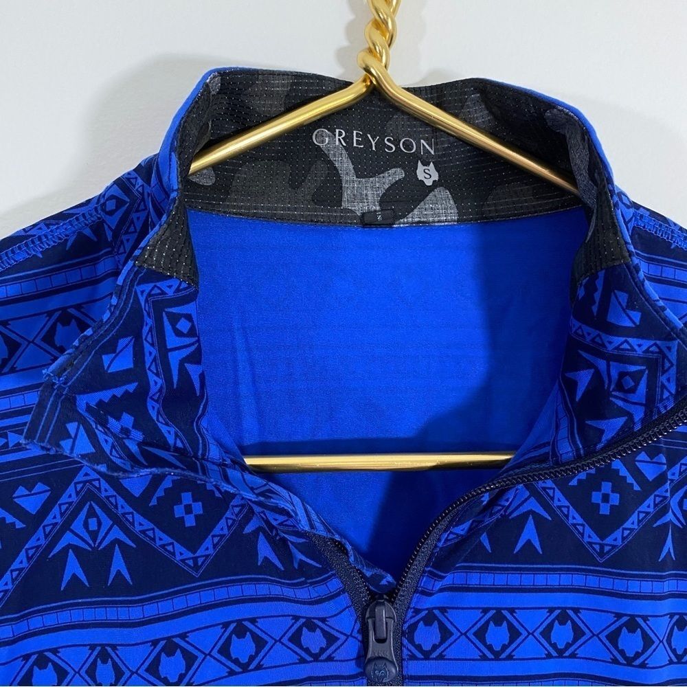 Greyson Small Aztec Blue Golf 1/2 1/4 Zip Pullover Shirt Golf Performance Top