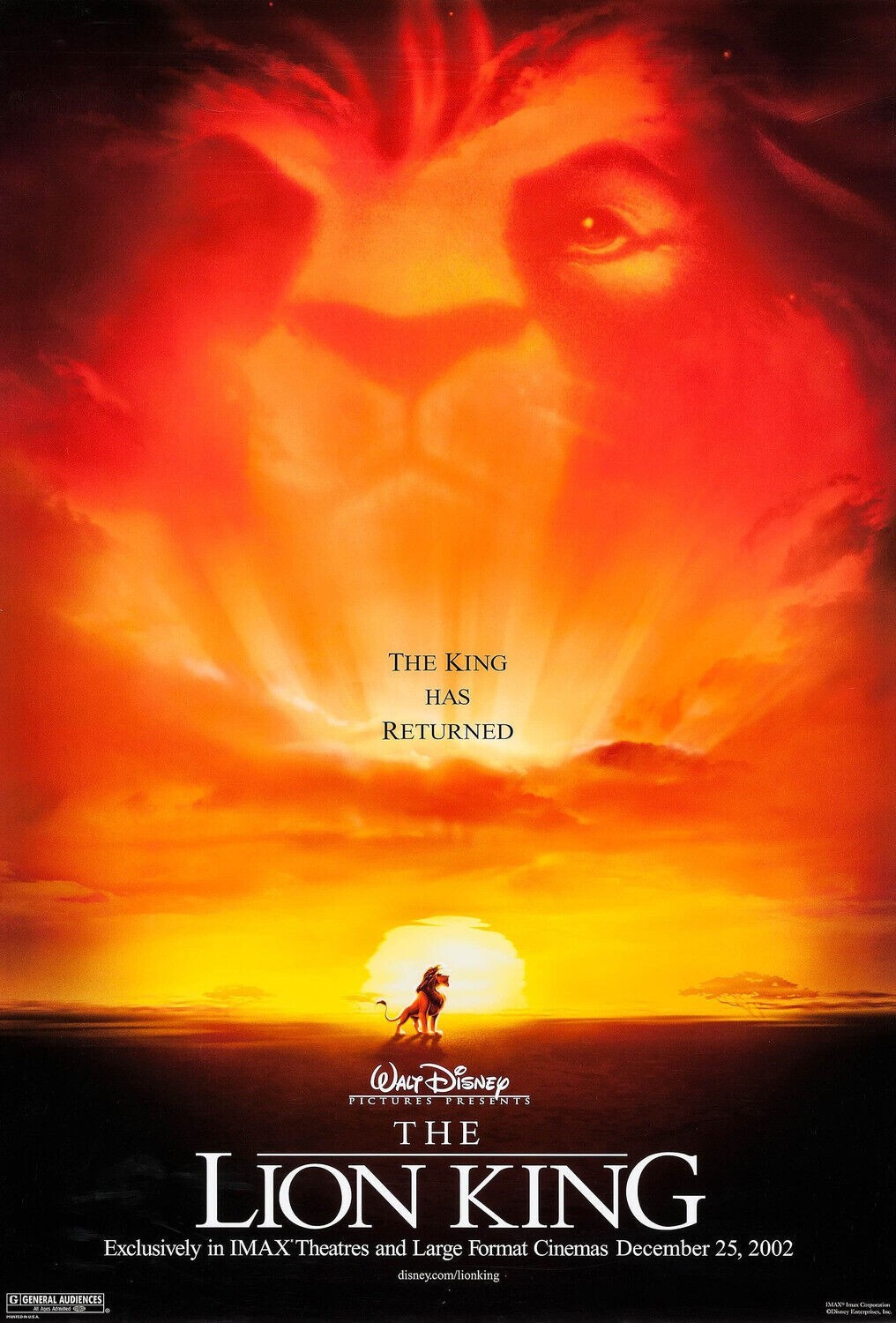 The Lion King Movie Poster 27x40 One Sheet IMAX 2002 Walt Disney / Double Sided